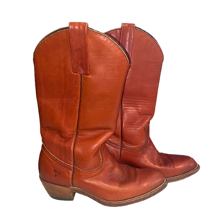 Frye Saddle Orange Brown Cowboy Boots